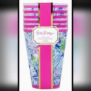 Lilly Pulitzer Pool Cups, Set of 6, 14 oz, Lion Around